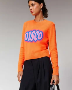 FROM FUTURE Pull Col Rond Disco Leger Violet Fluo
