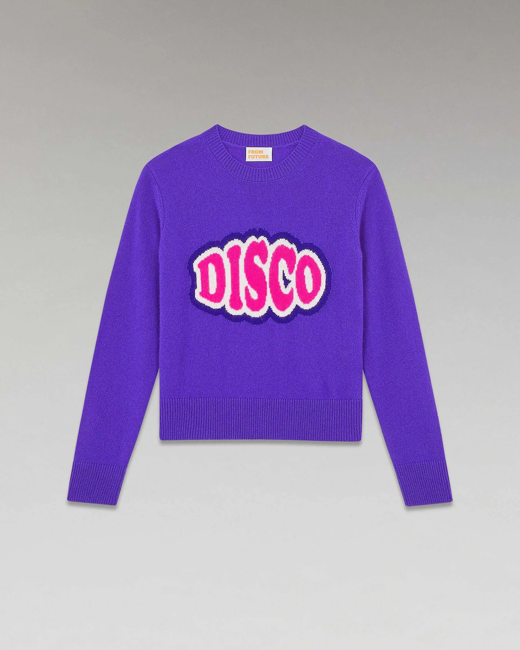 FROM FUTURE Pull Col Rond Disco Leger Violet Fluo
