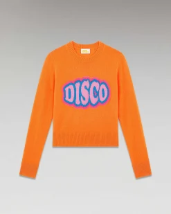 Discount FROM FUTURE Pull Col Rond Disco Leger Disco Orange
