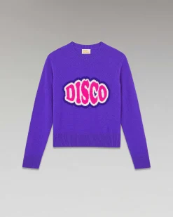 Clearance FROM FUTURE Pull Col Rond Disco Leger Violet Fluo