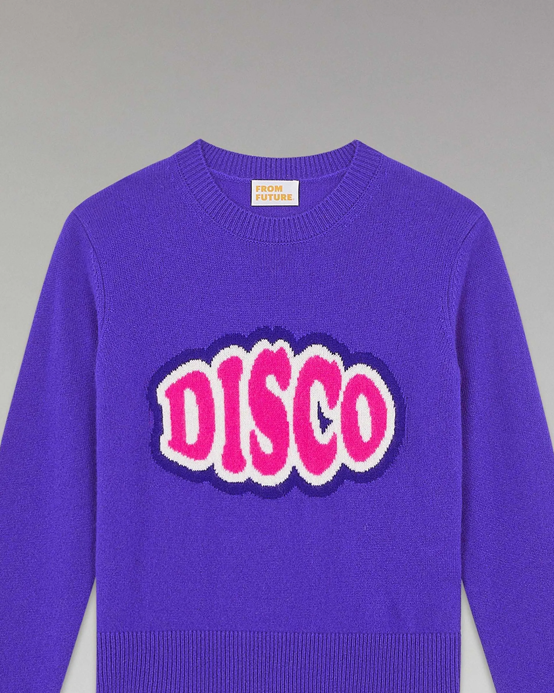 Clearance FROM FUTURE Pull Col Rond Disco Leger Violet Fluo