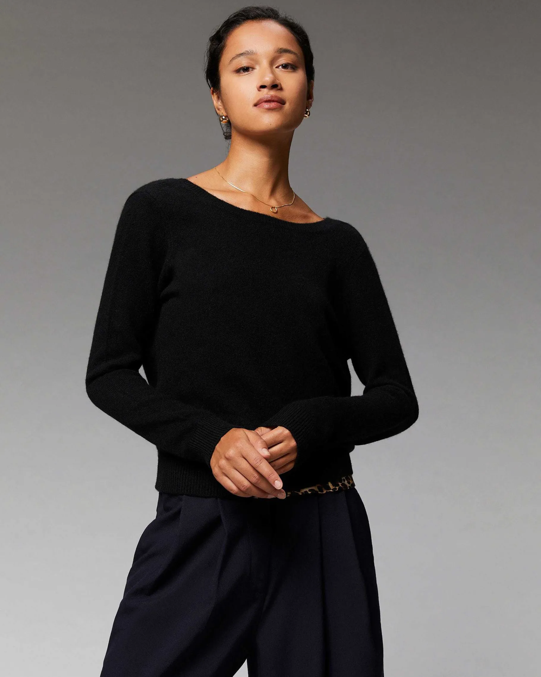 Hot FROM FUTURE Pull Col Rond Dos Nu Leger Pop Blue