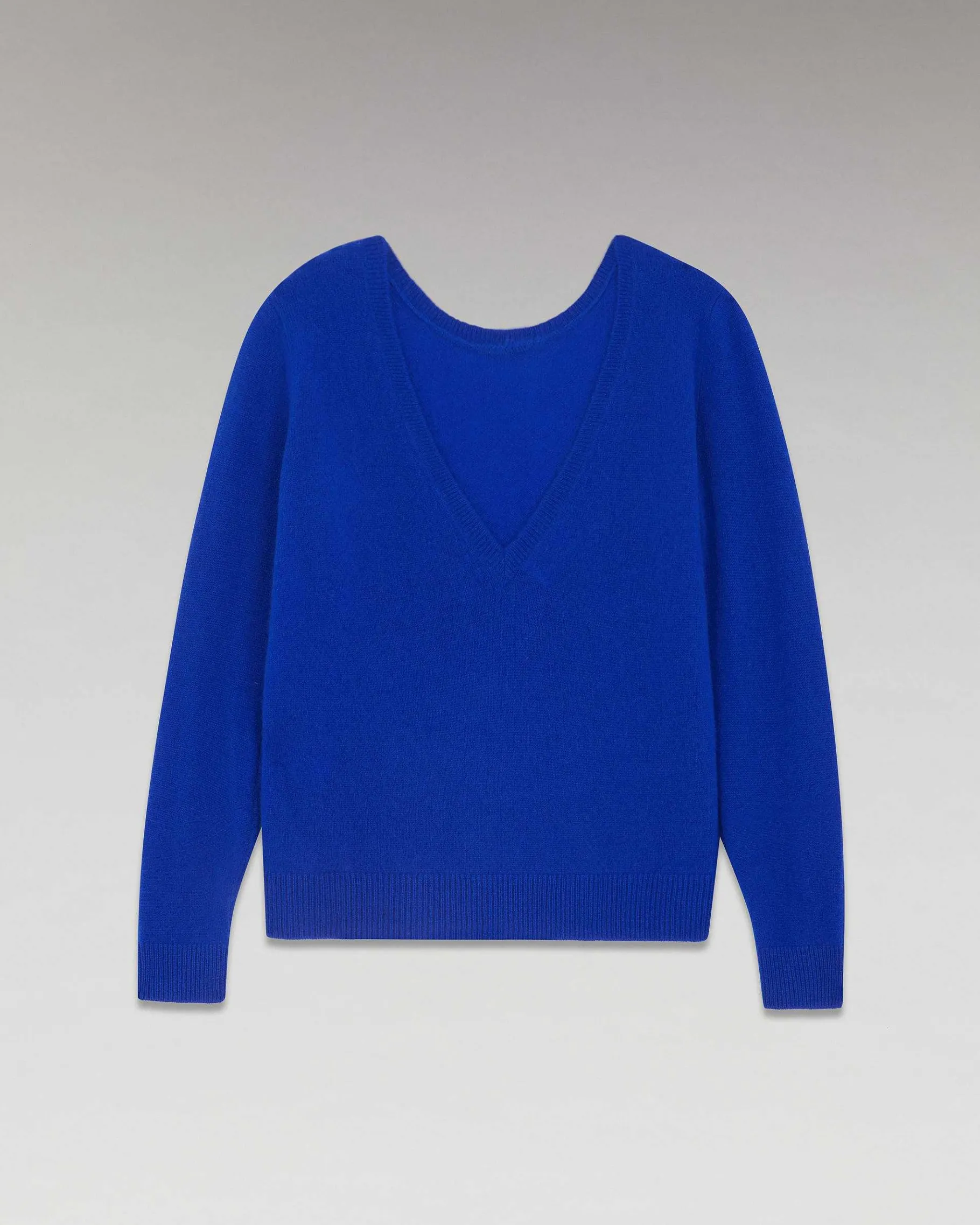 Hot FROM FUTURE Pull Col Rond Dos Nu Leger Pop Blue