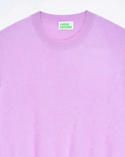 Best FROM FUTURE Pull Col Rond En Cachemire Brosse Holiday Lilac