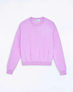 Best FROM FUTURE Pull Col Rond En Cachemire Brosse Holiday Lilac