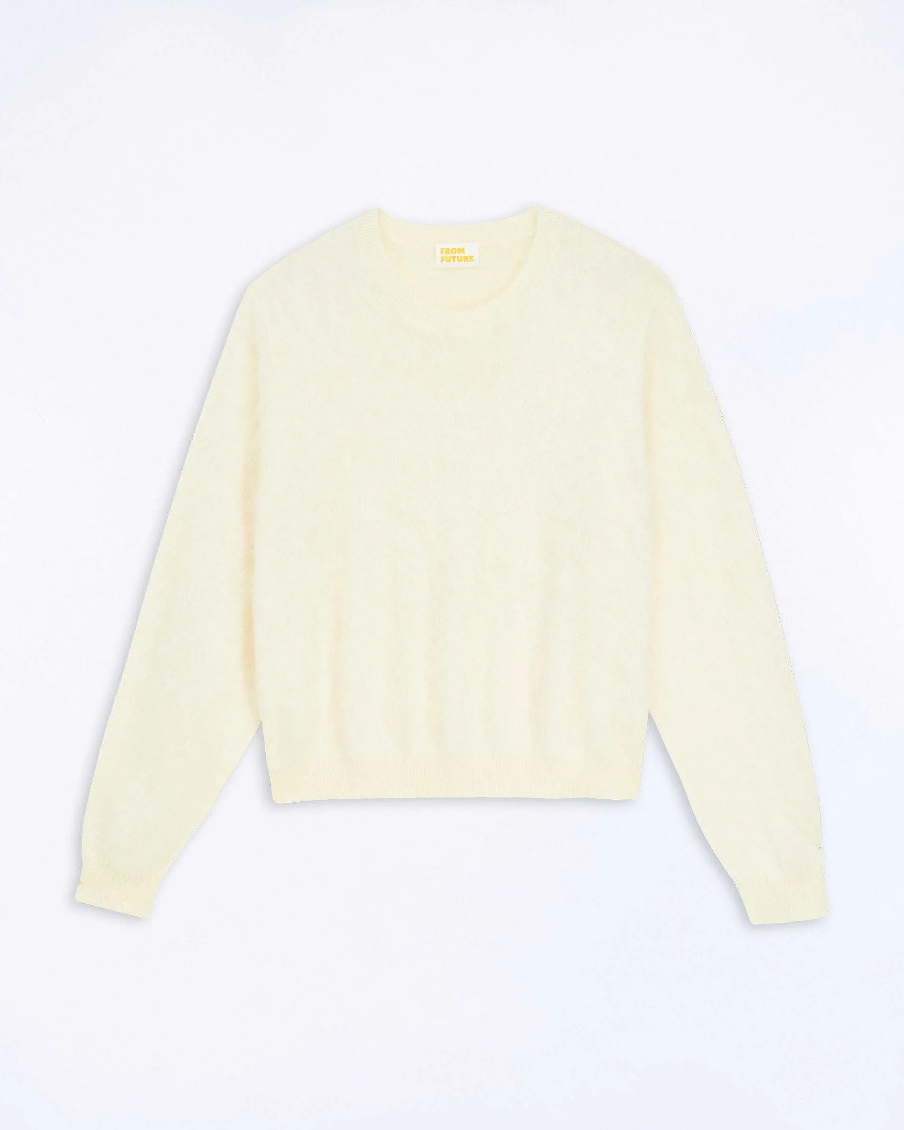 Outlet FROM FUTURE Pull Col Rond En Cachemire Brosse Ecru