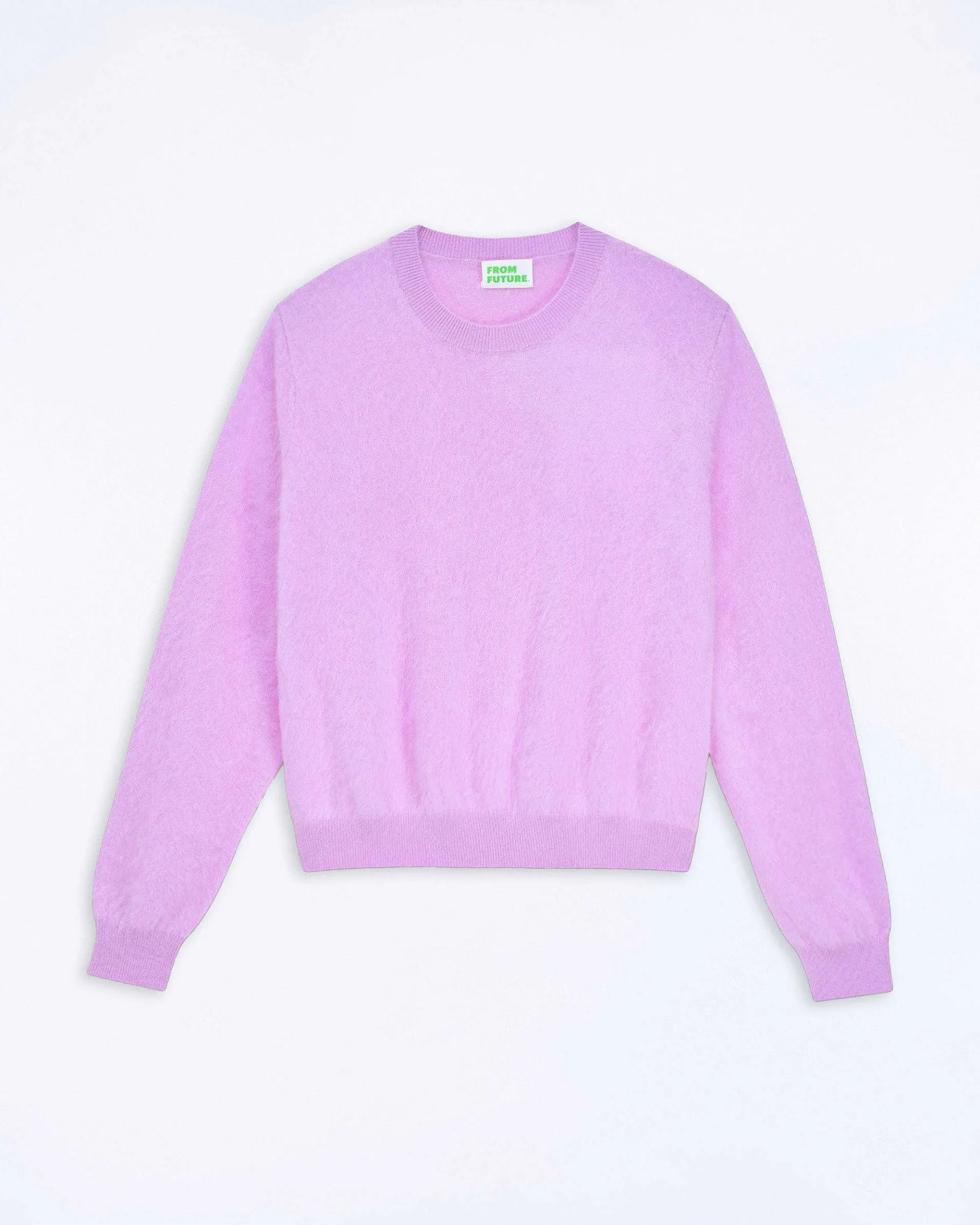 New FROM FUTURE Pull Col Rond En Cachemire Brosse Holiday Lilac