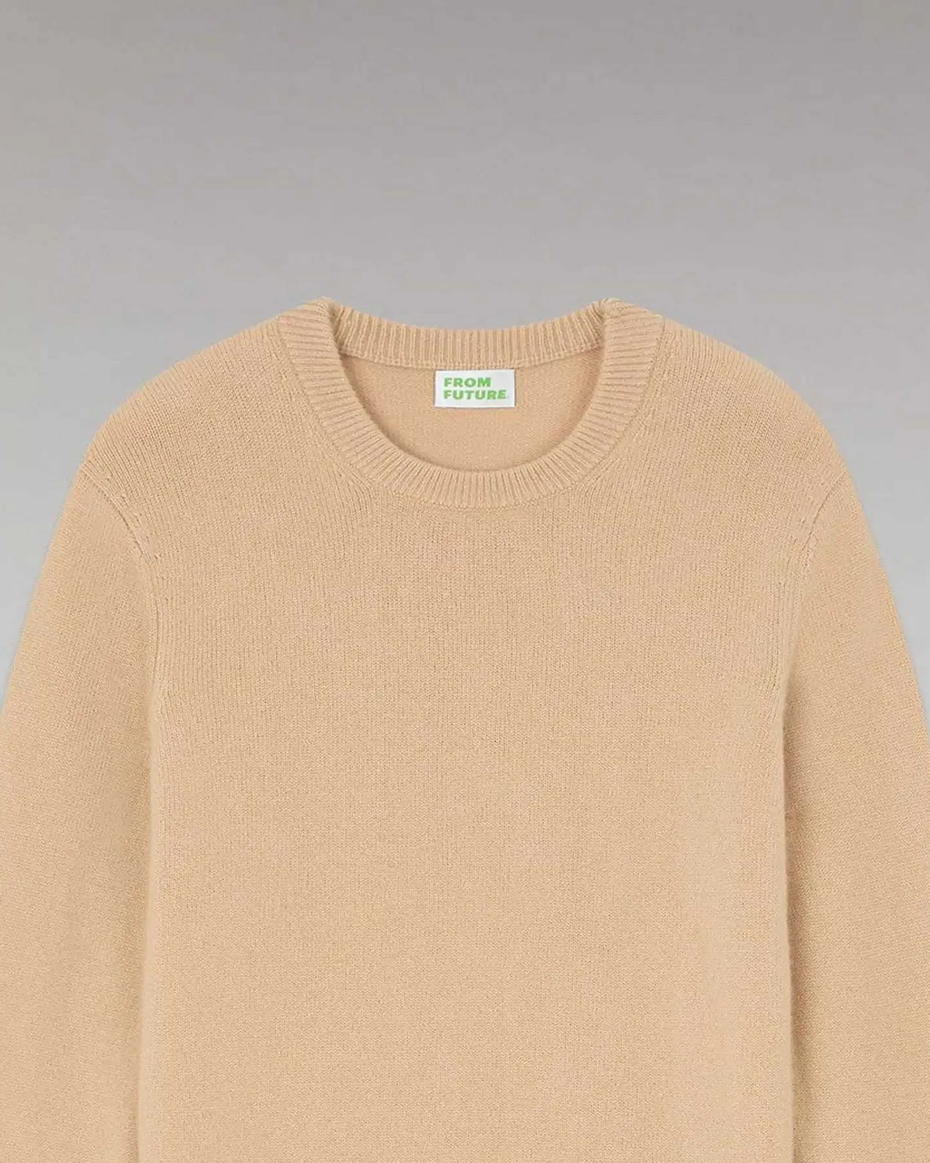 FROM FUTURE Pull Col Rond Epais Beige