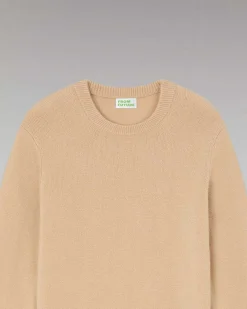 Hot FROM FUTURE Pull Col Rond Epais Beige