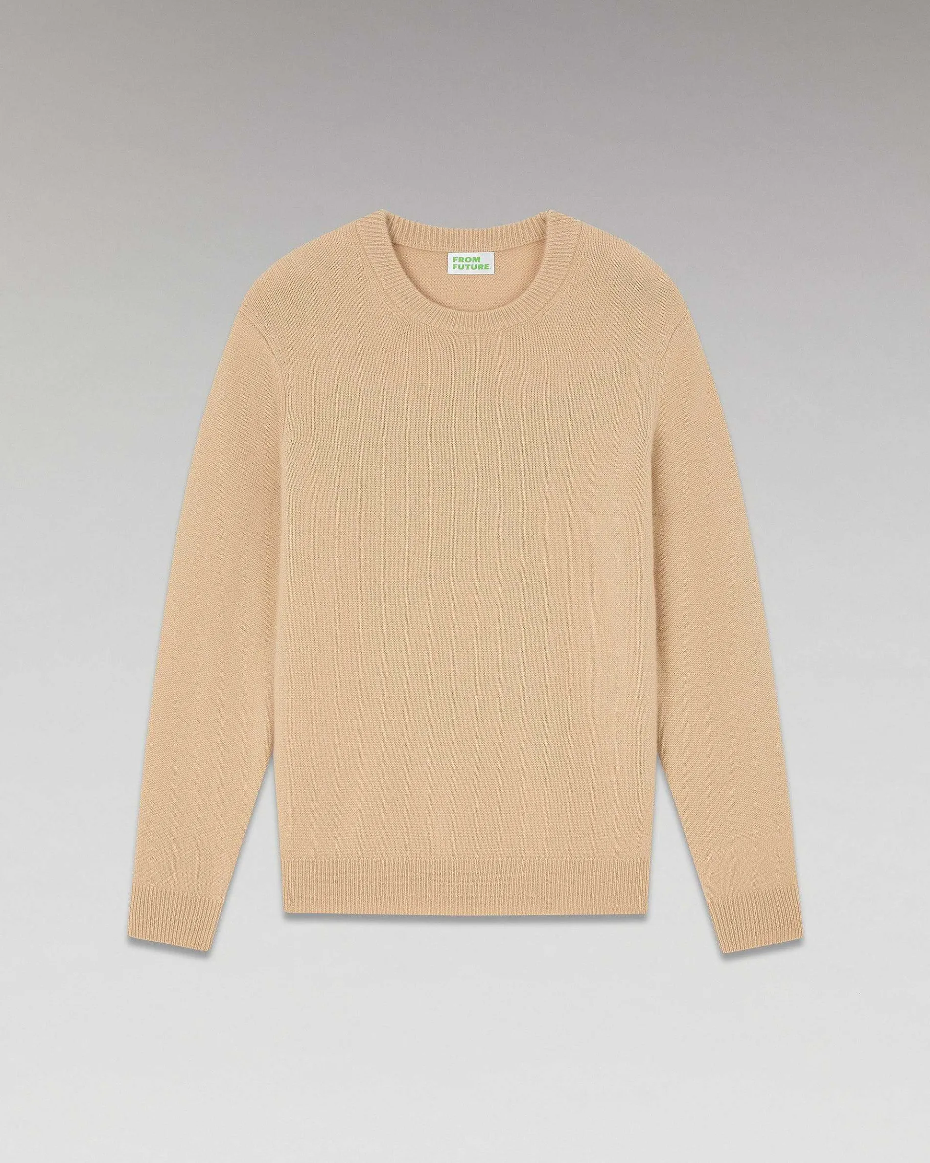 Hot FROM FUTURE Pull Col Rond Epais Beige