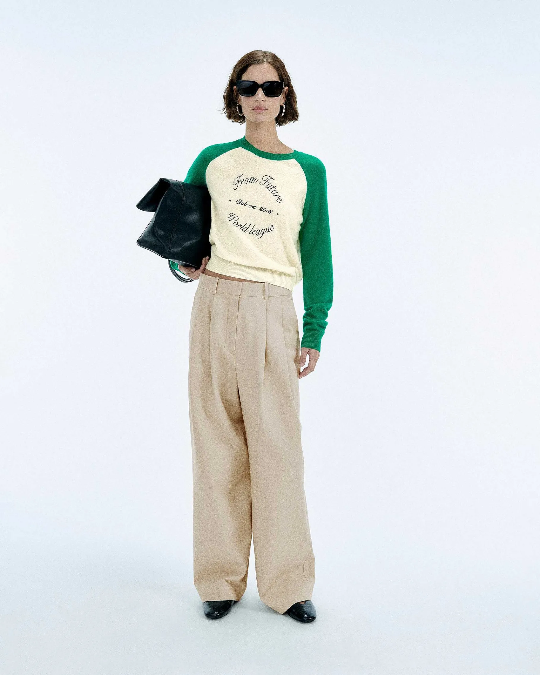 New FROM FUTURE Pull Col Rond Club Ecru