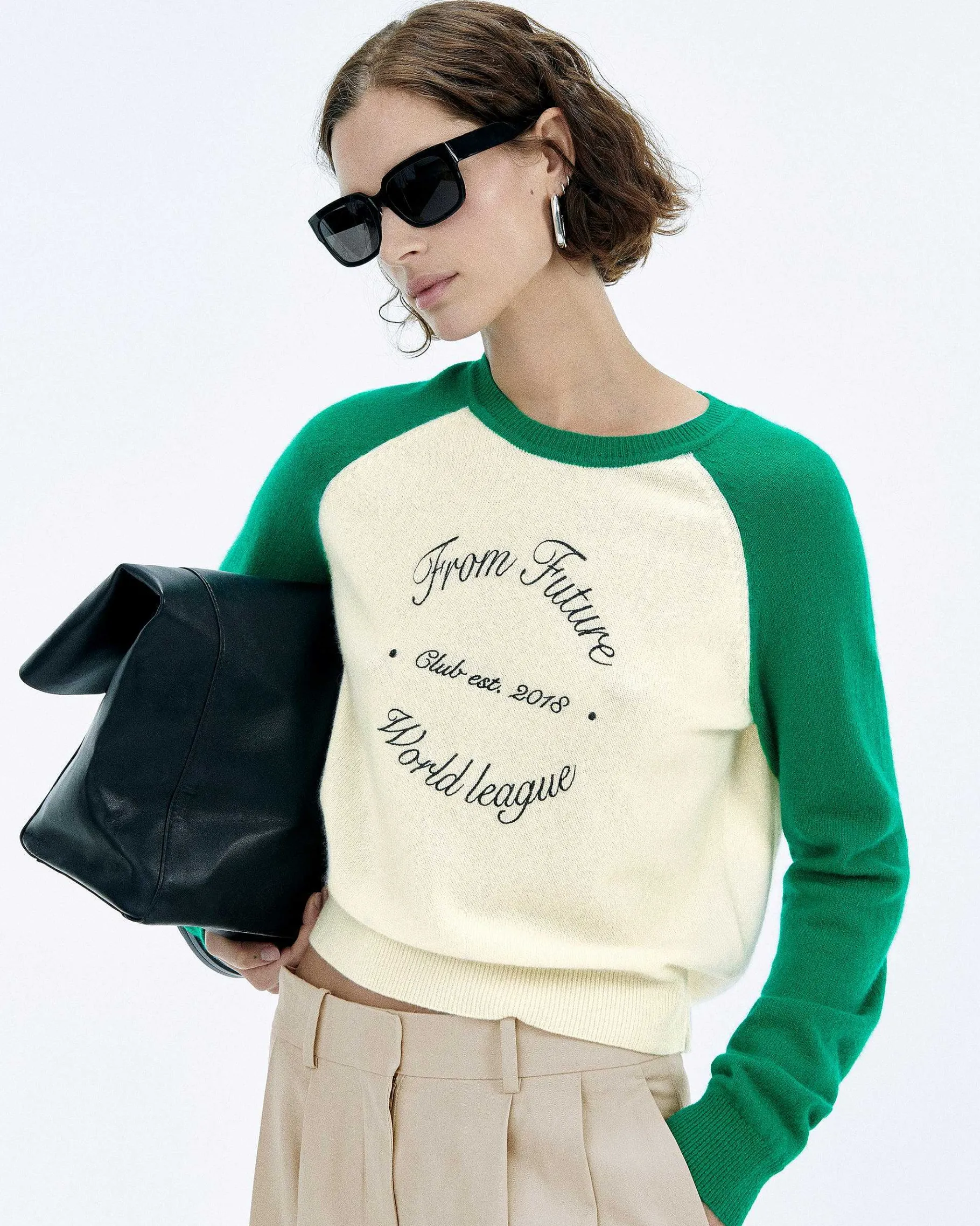 New FROM FUTURE Pull Col Rond Club Ecru