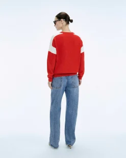 Sale FROM FUTURE Pull Col Rond Club Perfect Red