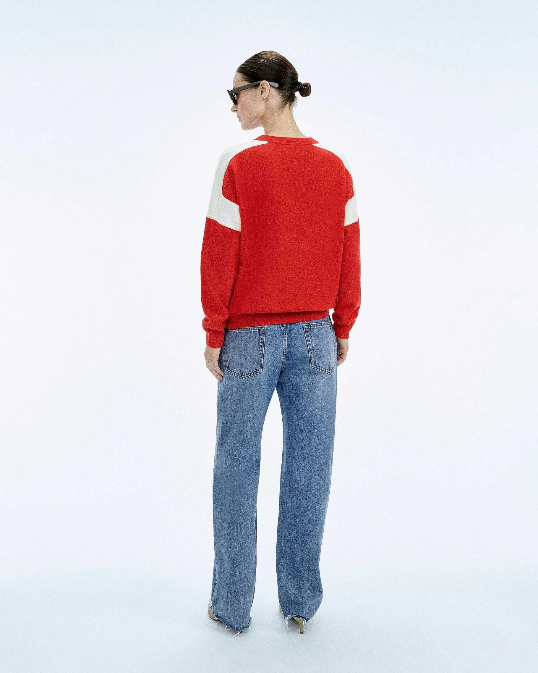Sale FROM FUTURE Pull Col Rond Club Perfect Red