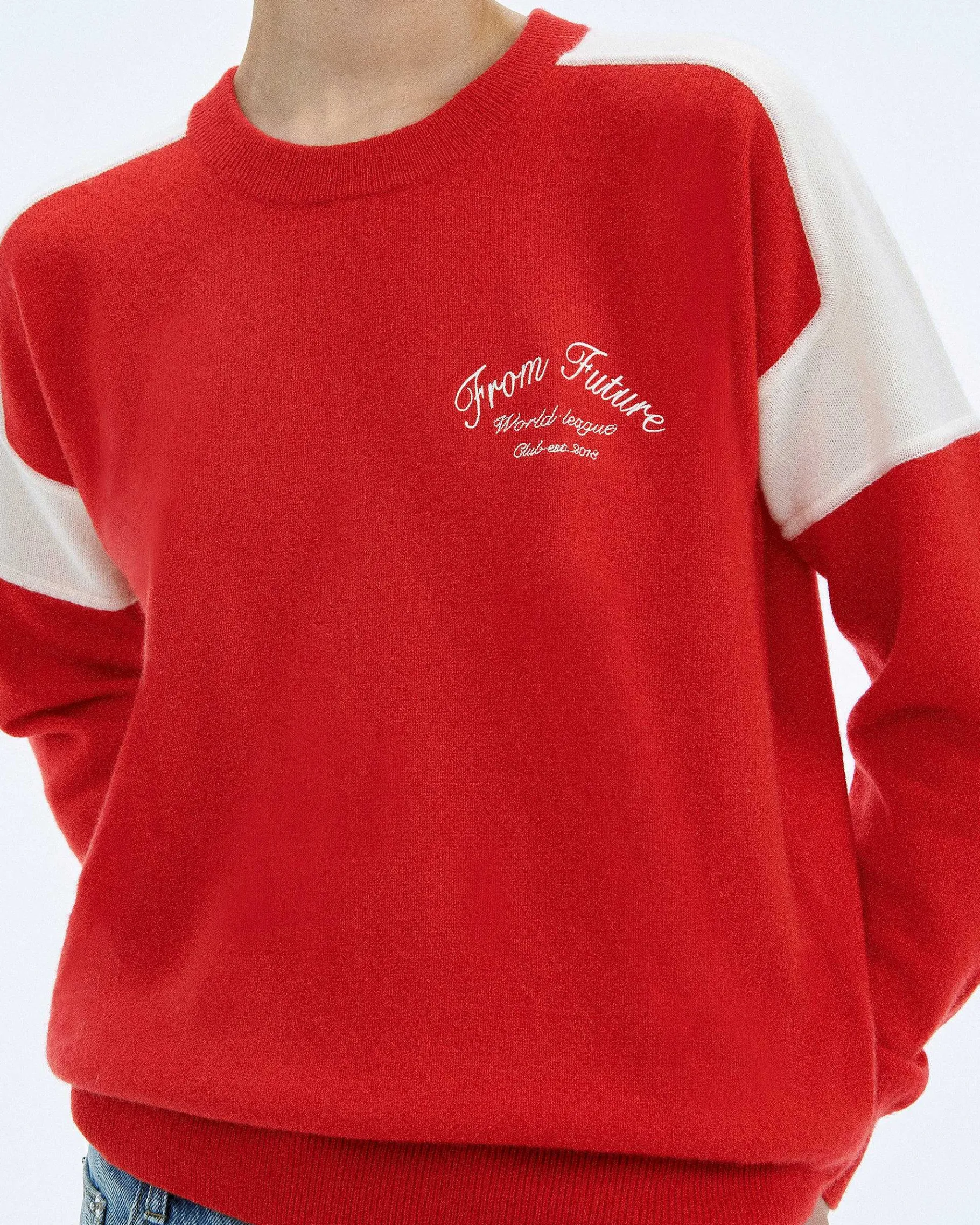 Sale FROM FUTURE Pull Col Rond Club Perfect Red