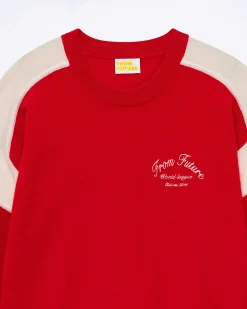 Sale FROM FUTURE Pull Col Rond Club Perfect Red
