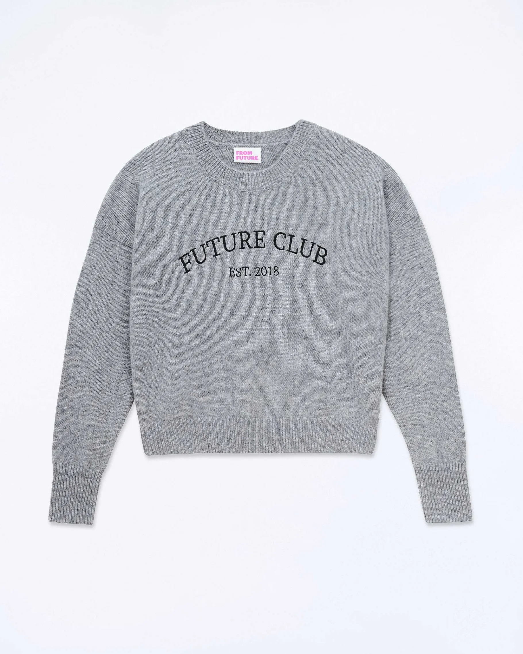 Online FROM FUTURE Pull Col Rond Future Gris Chine Fonce