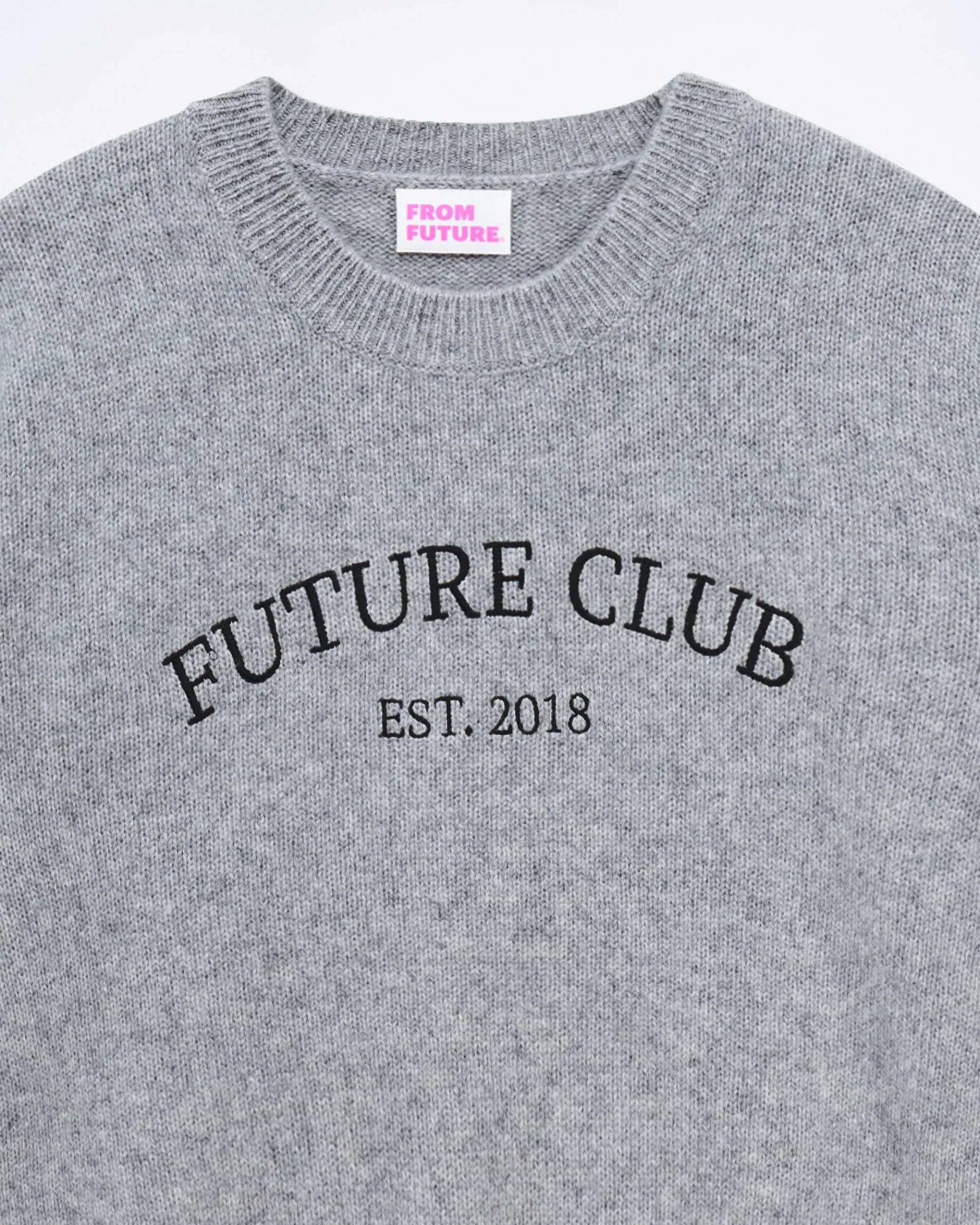 Online FROM FUTURE Pull Col Rond Future Gris Chine Fonce