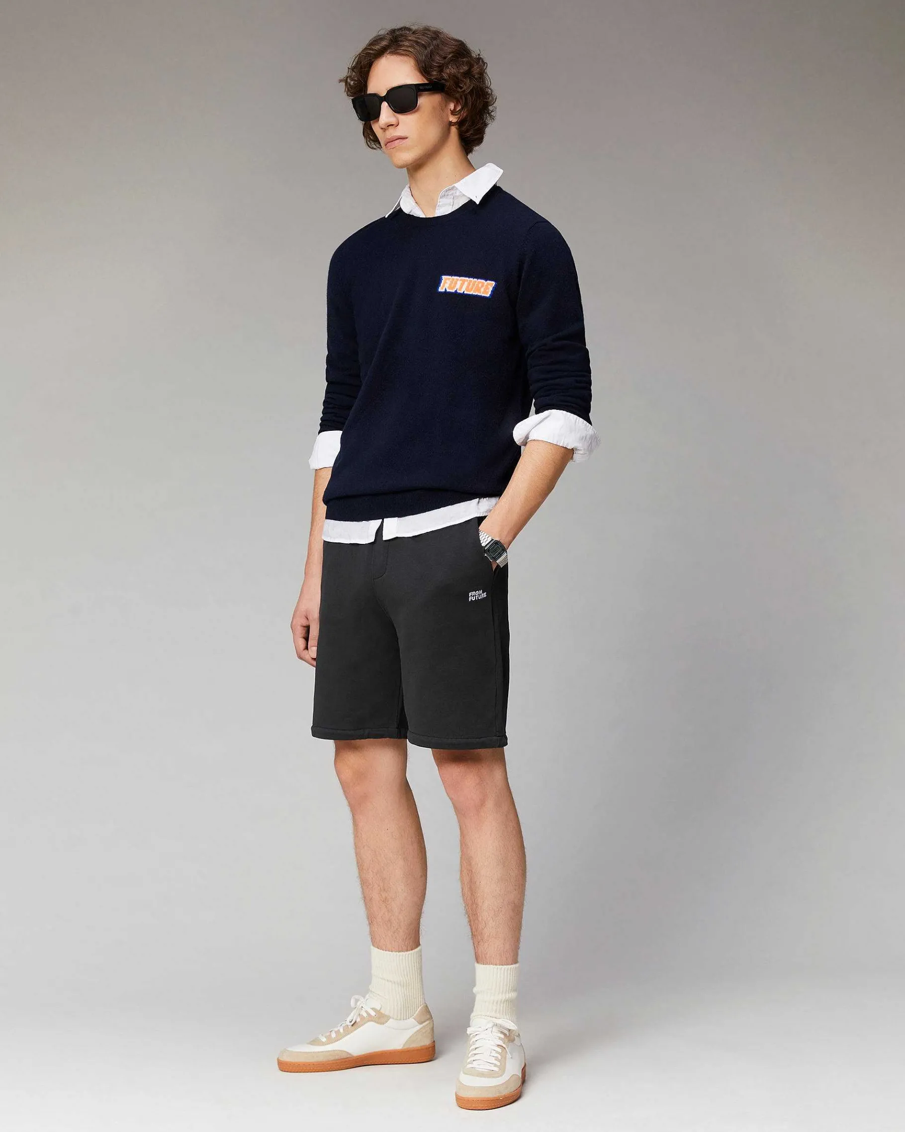 Online FROM FUTURE Pull Col Rond Future Gris Chine Clair