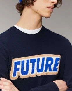 Hot FROM FUTURE Pull Col Rond Future Navy