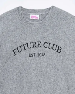 Best FROM FUTURE Pull Col Rond Future Gris Chine Fonce
