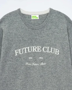 Clearance FROM FUTURE Pull Col Rond Future Club Gris Chine Fonce