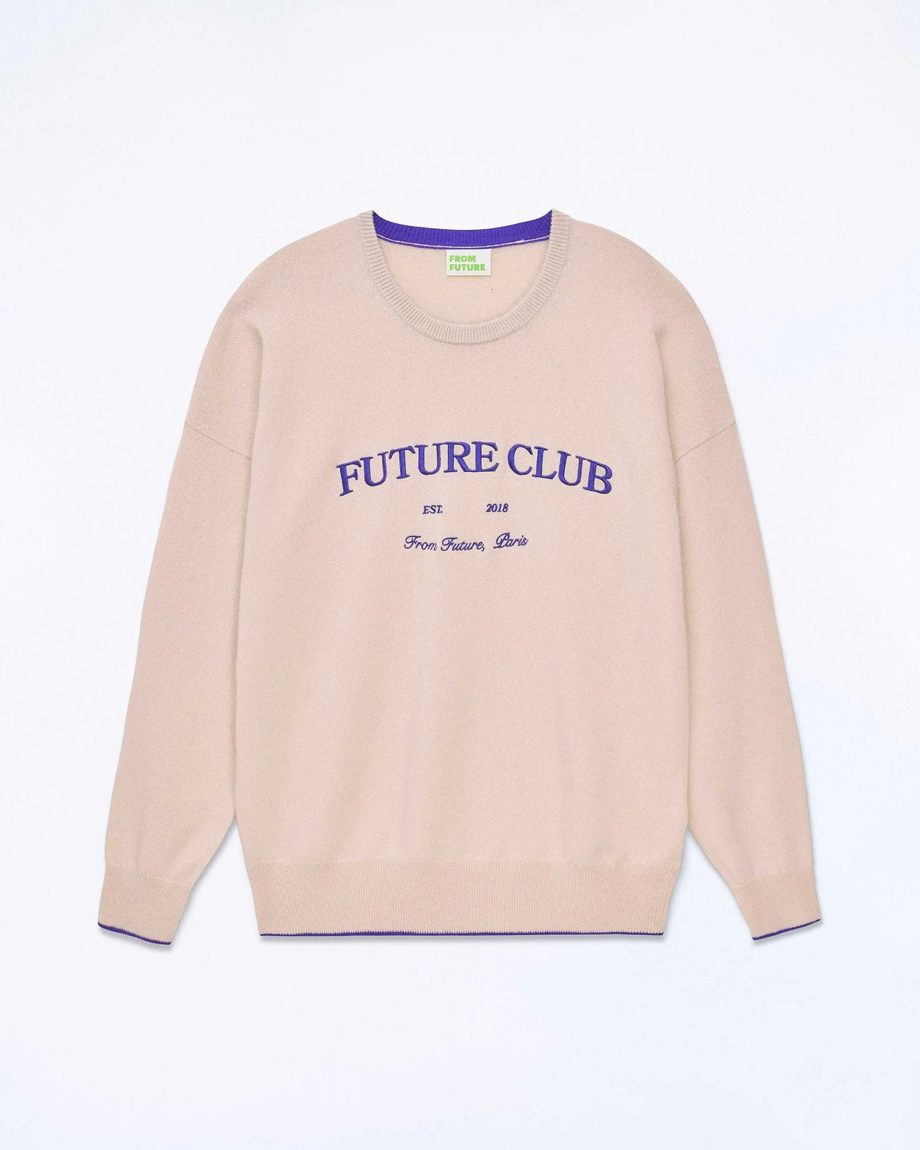 New FROM FUTURE Pull Col Rond Future Club Light Beige