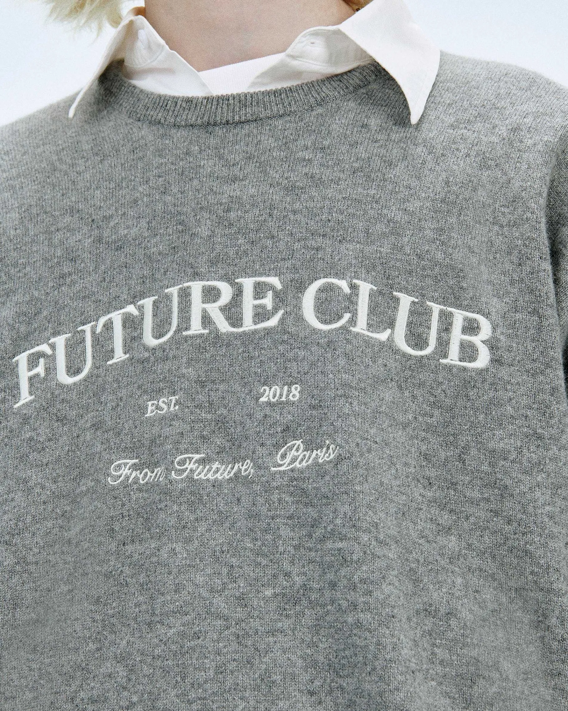 New FROM FUTURE Pull Col Rond Future Club Light Beige