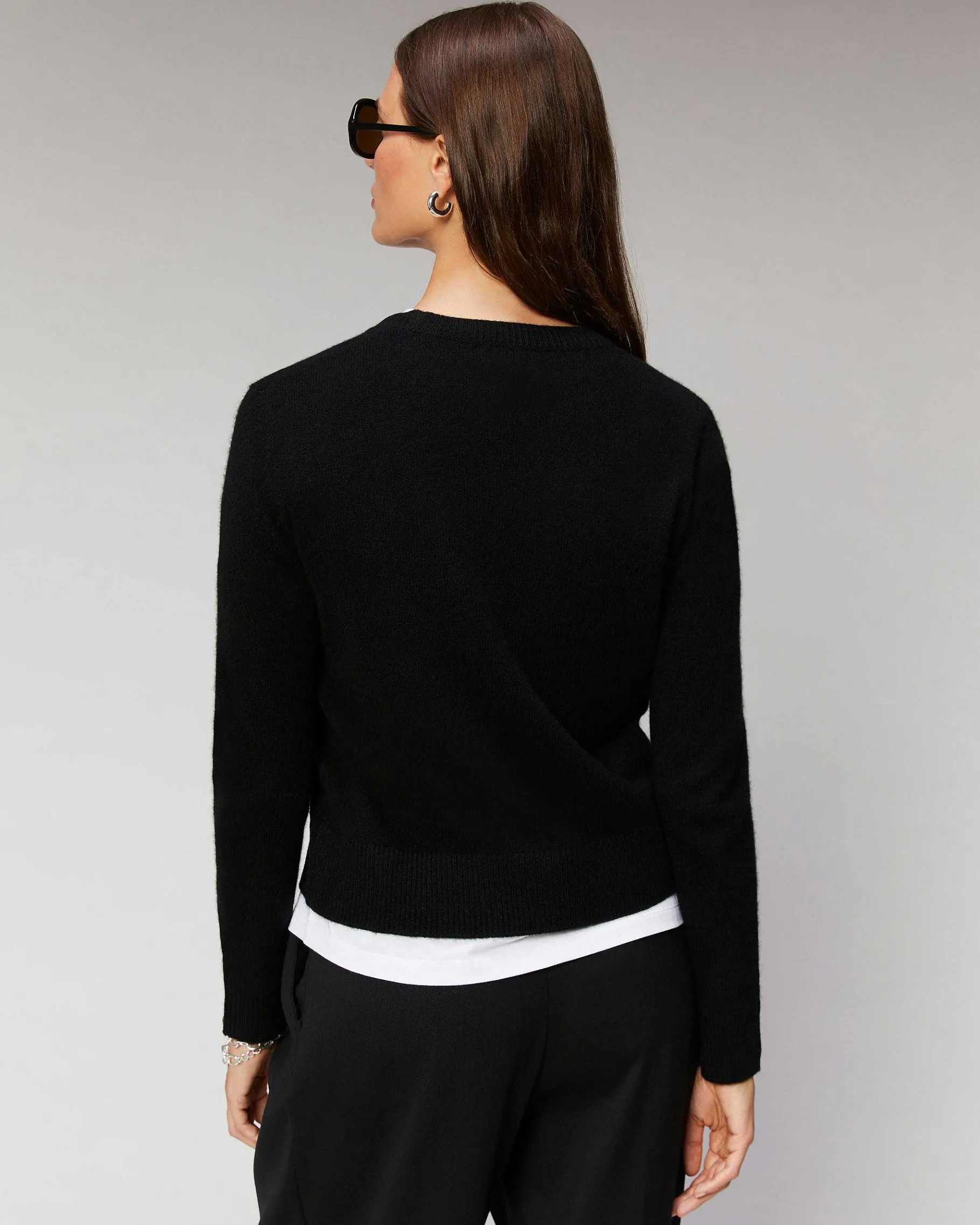 Discount FROM FUTURE Pull Col Rond Future Etoile Filante Leger Noir
