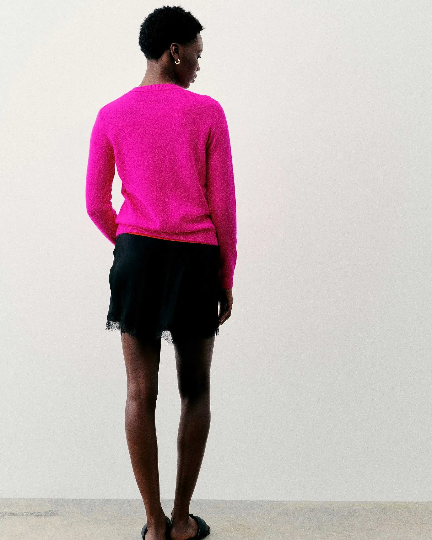 Sale FROM FUTURE Pull Col Rond It'S A Love Story Flash Pink