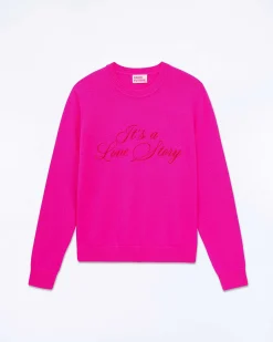 Best FROM FUTURE Pull Col Rond It'S A Love Story Flash Pink