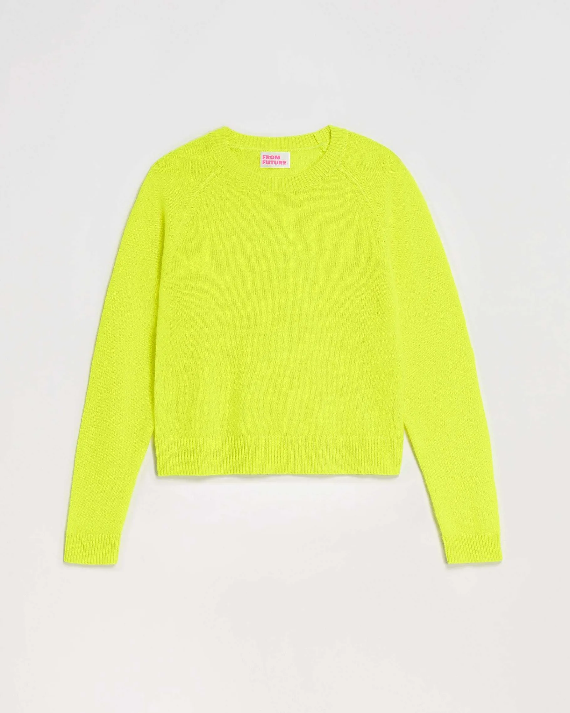 Clearance FROM FUTURE Pull Col Rond Leger Jaune Fluo