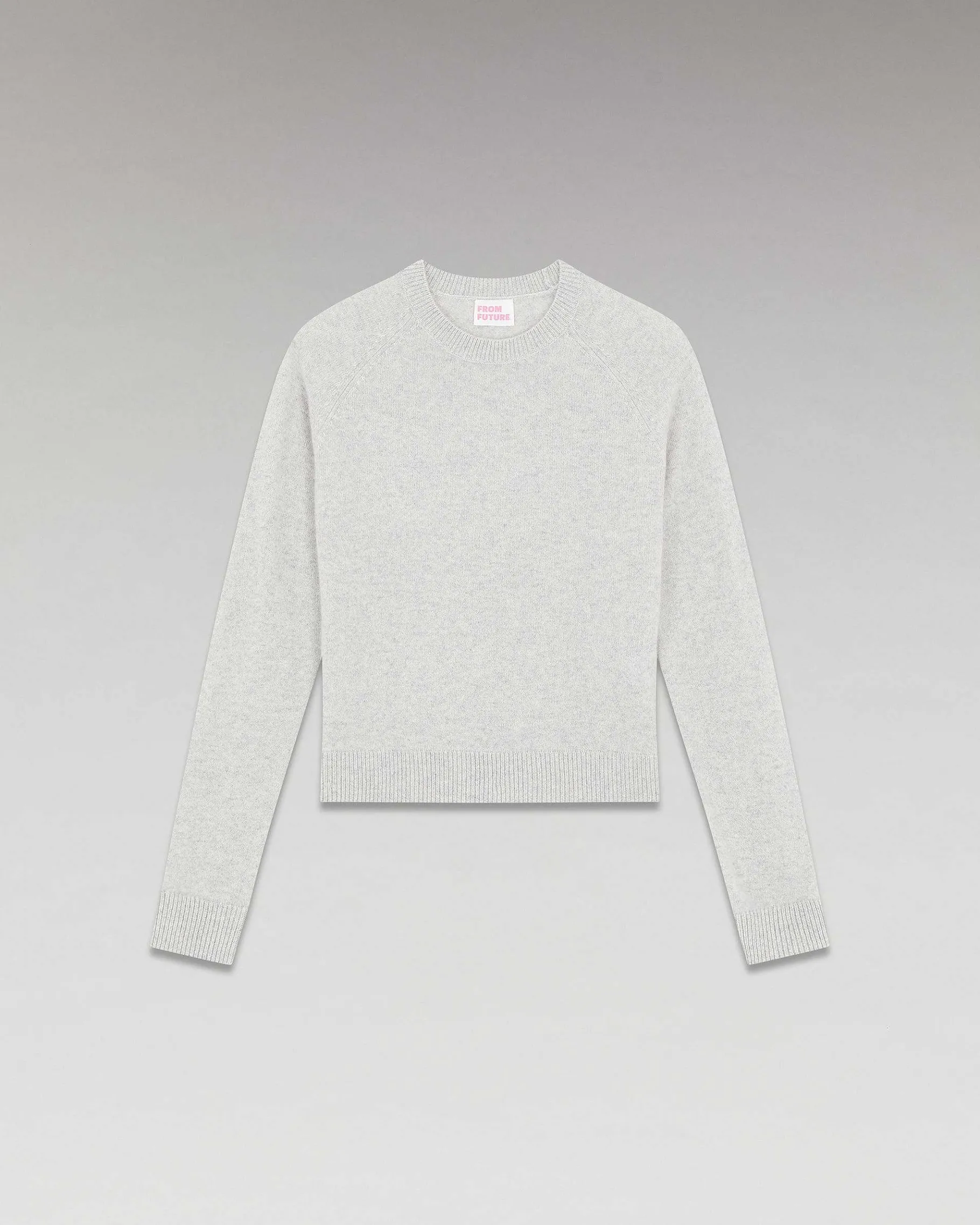 FROM FUTURE Pull Col Rond Leger Gris Chine Clair