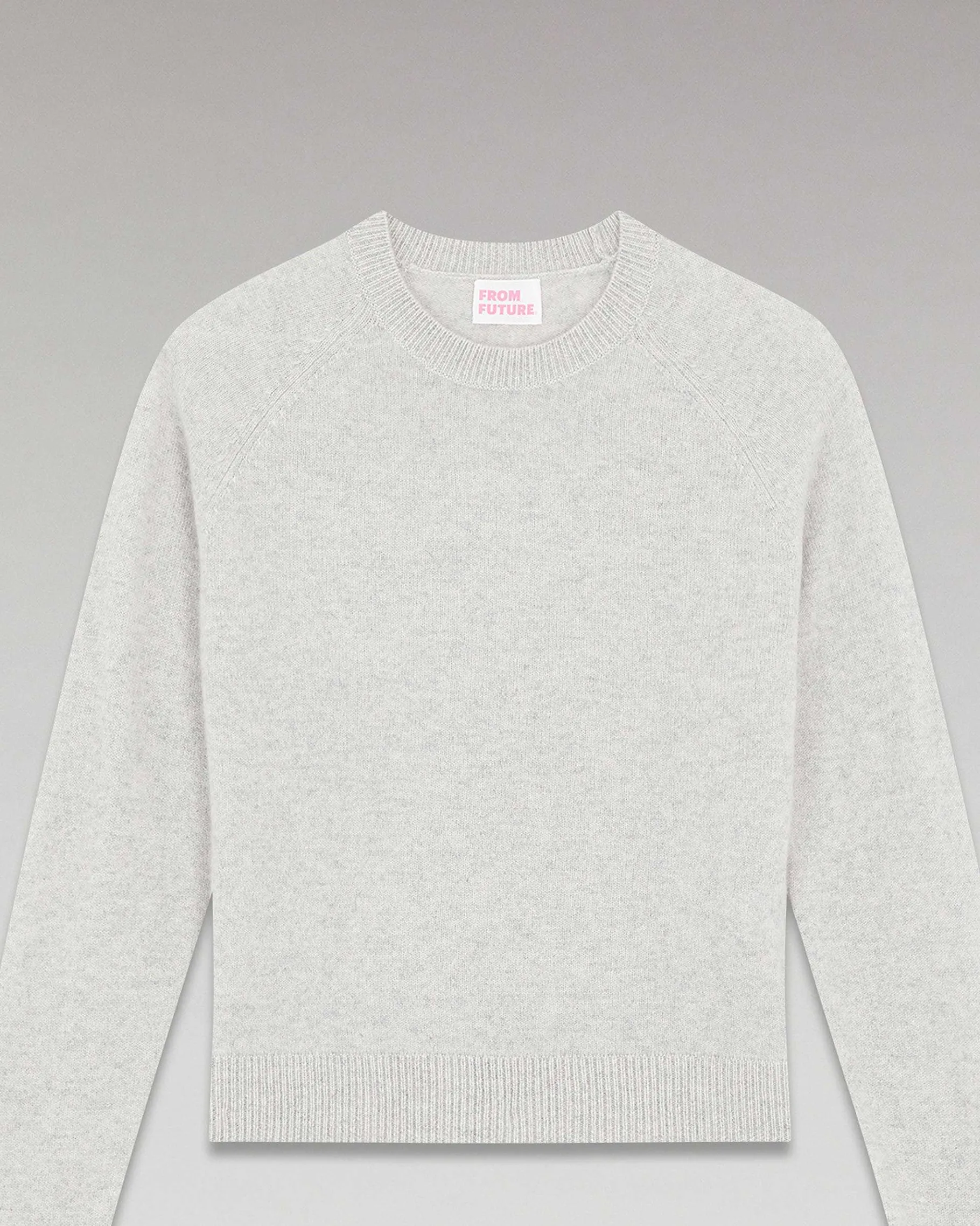 FROM FUTURE Pull Col Rond Leger Gris Chine Clair