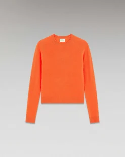 New FROM FUTURE Pull Col Rond Leger Disco Orange