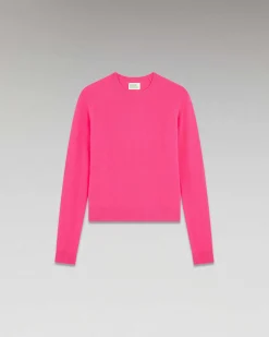 Hot FROM FUTURE Pull Col Rond Leger Winter Fuschia