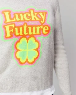 Online FROM FUTURE Pull Col Rond Lucky Future Leger Ecru