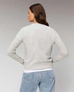 New FROM FUTURE Pull Col Rond Lucky Future Leger Gris Chine Clair