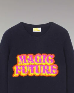 FROM FUTURE Pull Col Rond Magic Future Navy