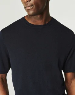 Discount FROM FUTURE Pull Col Rond Manches Courtes Navy