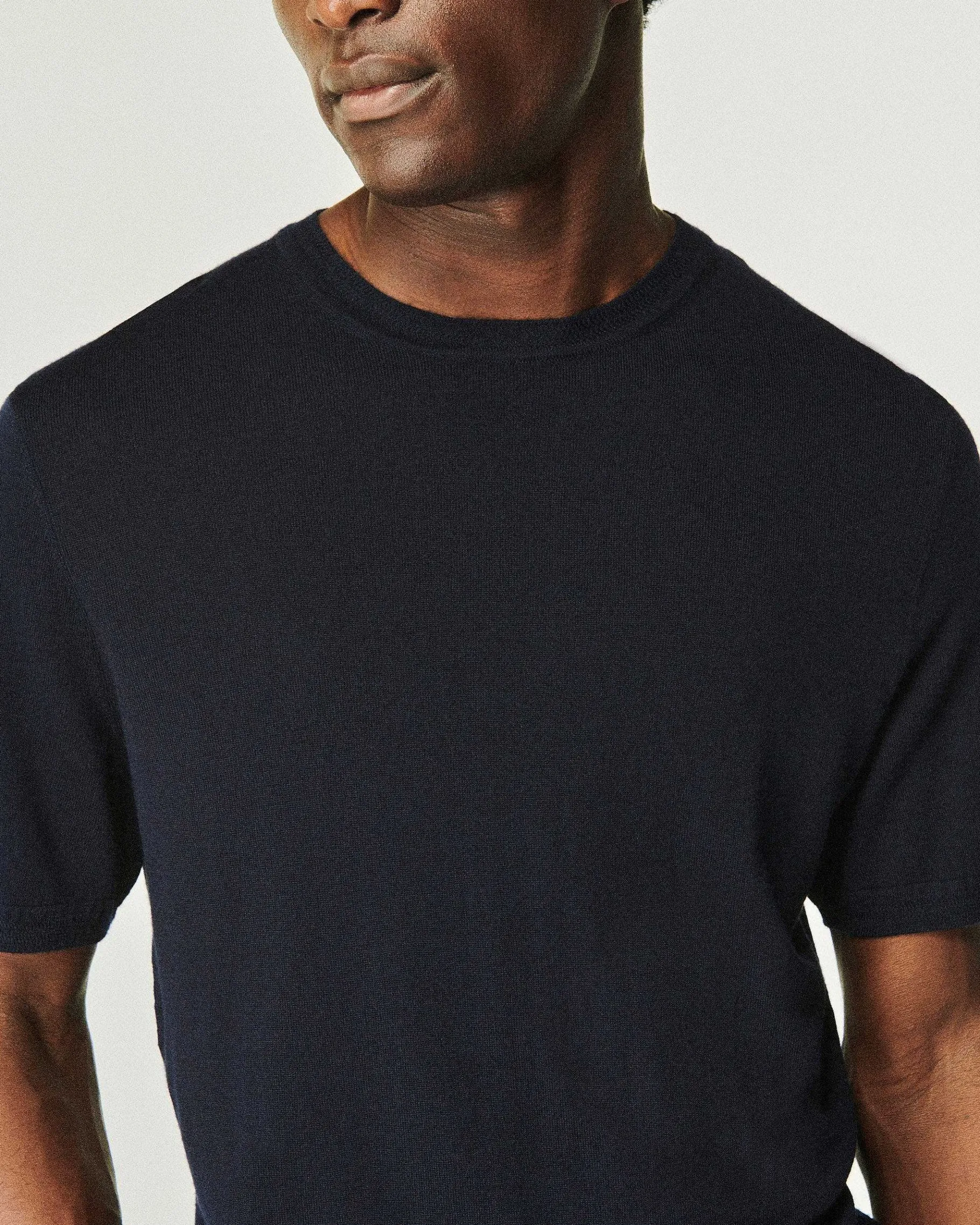 Discount FROM FUTURE Pull Col Rond Manches Courtes Navy
