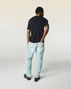Discount FROM FUTURE Pull Col Rond Manches Courtes Navy