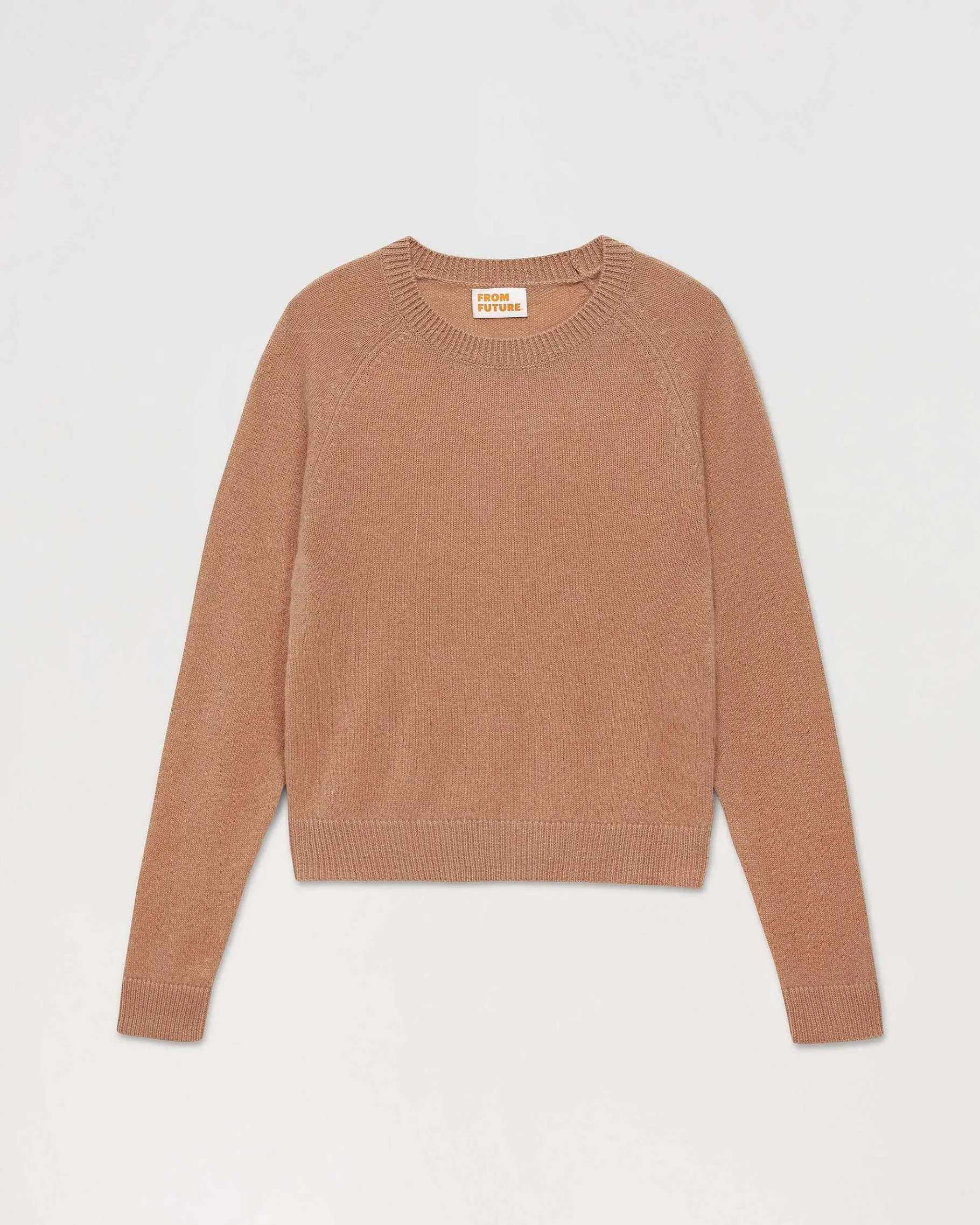 Best FROM FUTURE Pull Col Rond Manches Raglan Light Summer Camel