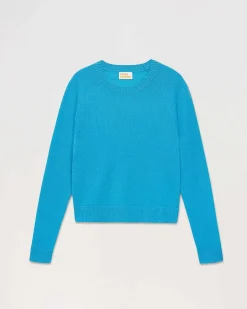 Online FROM FUTURE Pull Col Rond Manches Raglan Light Water Blue
