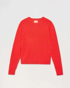 Outlet FROM FUTURE Pull Col Rond Manches Raglan Light Neon Orange