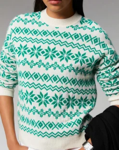 Sale FROM FUTURE Pull Col Rond Norvegien Bicolore Winter Green