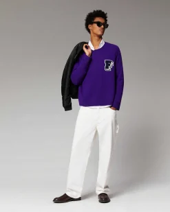 Discount FROM FUTURE Pull Col Rond Oversize Winter Purple