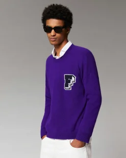 FROM FUTURE Pull Col Rond Oversize Winter Purple