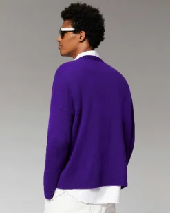 FROM FUTURE Pull Col Rond Oversize Winter Purple
