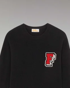 FROM FUTURE Pull Col Rond Oversize Noir